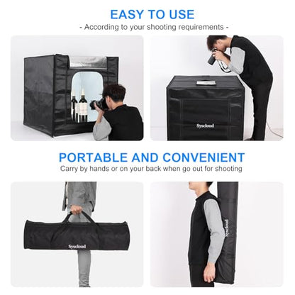 Photo Studio Light Box, 32"x32" Professional Dimmable Shooting Tent Kit with 210 LEDs Lights & 4 Color Backgrounds for Product Photography - size: 32*32inch