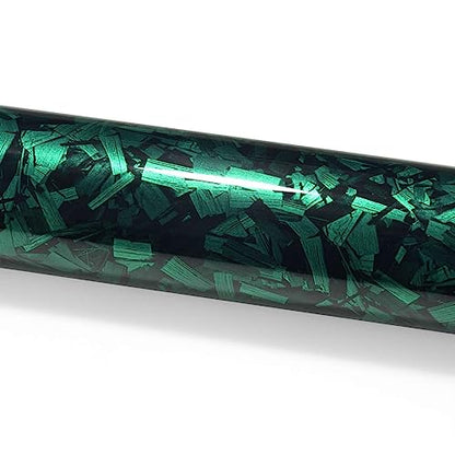 PET Marble Forged Carbon Fiber Textured Gloss Emerald Green Vinyl Wrap Auto Car Sticker Decal Film Sheet Bubble Free Air Release Technology with Tool Set 5FTx5FT - size: 5FT x 5FT