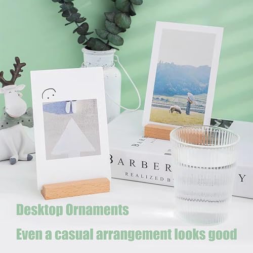 6 Pcs Wood Place Card Holders, Wooden Table Number Stands, Wooden Picture Holders Stands for Acrylic Signs, Wedding/Ceremony/Home/Party/Decoration Holders