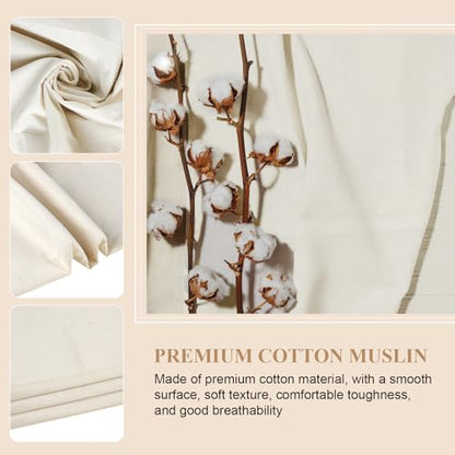 PEASUG 100% Cotton Muslin Fabric, 63 Inch X 10 Yards Unbleached Muslin Fabric By The Yard, Medium Weight Draping Fabrics Suitable for Sewing Embroidery, Garments, Crafts Material-Natural - color: Natural Unbleached, size: 10 Yards