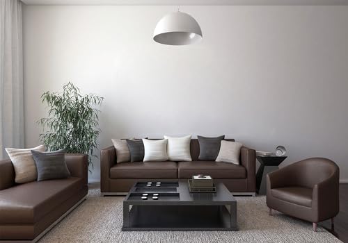 15X8ft Fabric Brown Leather Sofa White Wall Living Room Backdrop Classic Neutral Tone Interior Background Home Decor Theme Party Decorations Wall Hanging Photo Studio Props - size: 15X8ft