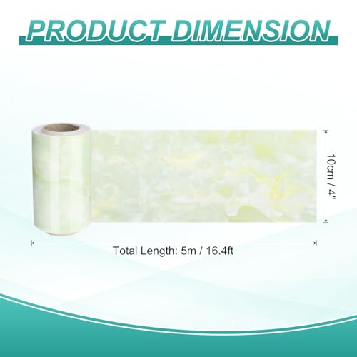HARFINGTON Wood Grain Wallpaper Border 4" x 16.4ft PVC Self-Adhesive Textured Frame Sticker Waterproof Wall Decorative Wallpaper for Floor Door Table Cabinets Desk, Agate Green - color: Agate Green, size: 4" x 16.4ft
