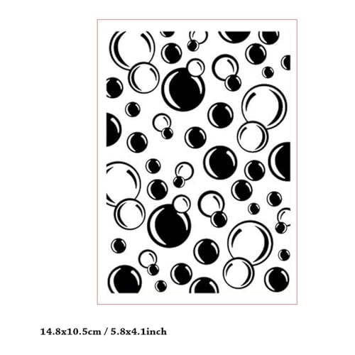Round Bubbles Background Pattern Plastic Embossing Folder, 3D Textured Impressions Circle Dots Background Embossing Folder Template for Card Making Scrapbooking Paper Craft Album Stamps DIY Décor - color: Round Bubbles Circle Dots