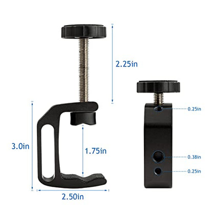 4Pcs Universal C Clamp, Heavy Duty Sturdy 1/4 and 3/8 Thread Hole for Tables Desk Mount, Desktop Mount Holder, Photo Studio Photography, Quick Release U Clip Holder and Wood Work 4 Pack-Black - size: 4PCS