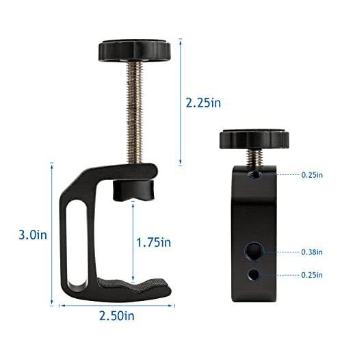 2Pcs Universal C Clamp, Heavy Duty Sturdy 1/4 and 3/8 Thread Hole for Tables Desk Mount, Desktop Mount Holder, Photo Studio Photography, Quick Release U Clip Holder and Wood Work - size: 2PCS