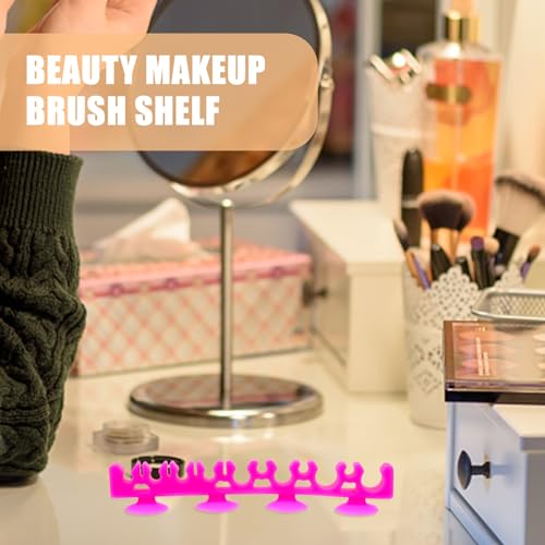 1Pcs Silicone Make up Brush Holder Cosmetic Brush Drying Rack Silicone Makeup Brush Storage Rack Bursh Display Stand with Suction Cup for Bursh and Pen