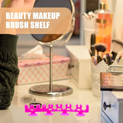 1Pcs Silicone Make up Brush Holder Cosmetic Brush Drying Rack Silicone Makeup Brush Storage Rack Bursh Display Stand with Suction Cup for Bursh and Pen