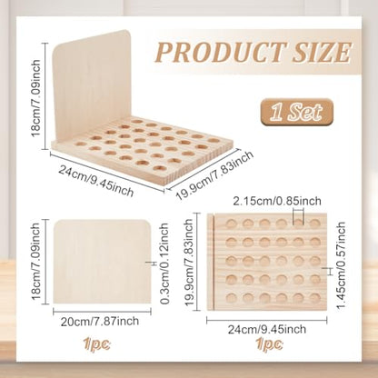 PH PandaHall Wood Lipstick Holder Organizer, 30 Slots Rustic Lip Balm Display Stand Makeup Organizer Storage Case Cosmetic Storage Organizer Rack fit for Lipstick 10ml Essential Oil Roller Storage