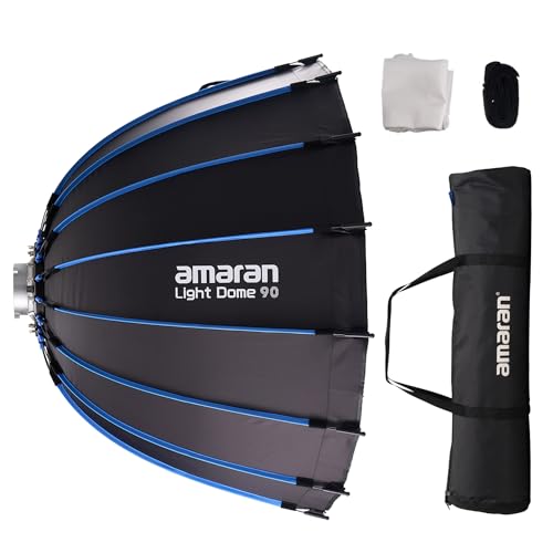 Amaran Light Dome 90 Bowens Mount Modifier,Size 90cm(3ft),Quick-Release Design with Grid,Two Difusion and Carrying Bag,Compatible with Amaran COB Lights and Other Bowens Mount fixtures - size: Large