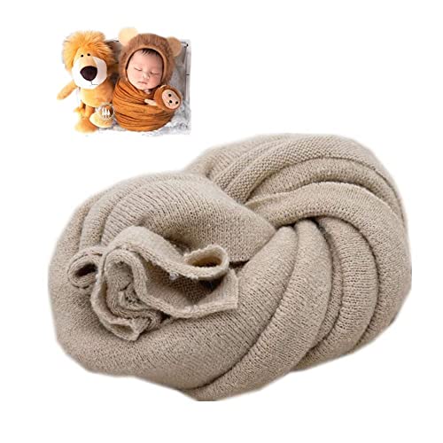 Newborn Photography Props Boys Girls Wrap Baby Photo Props Soft Knit Blanket Cloth (Camel) - color: Camel