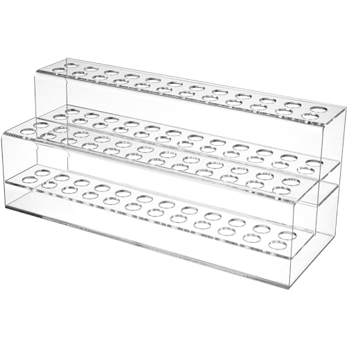 DECHOUS Clear Pen Display Stand, 2 Tier 48-Slots Acrylic Pen Holder Display Stand for Craft Shows, Multipurpose Pencil Pen Stand for Desk, Home, Office, School, Makeup Brushes Display