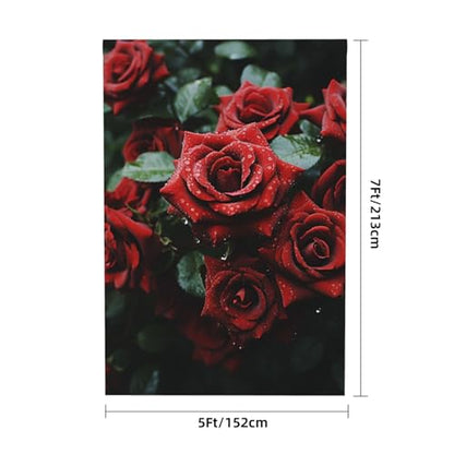 Red and Black Rose Backdrop Background for Photography 5x7ft Photobooth Professional Photo Backdrop Curtains Video Photography Studio Photo Backgrounds Banner Booth Background Screen Parties - color: Red And Black Rose