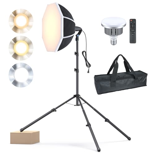 LINCO Lincostore Softbox Photography Lighting Kit with Professional 85W LED Bulbs, Studio Lights for Photography/Video Recording/Live Streaming (20" Octagonal Softbox Lighting Kit) - size: 20" Octagonal Softbox Lighting Kit