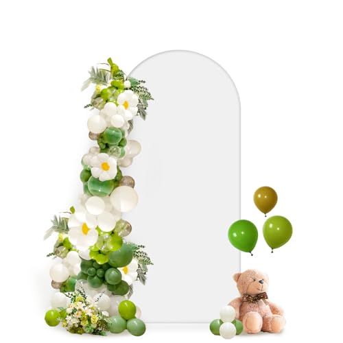 Hemmotop White Arch Backdrop Cover (No Arch Backdrop Stand), 6 ft Spandex Stretchy 2-Sided Arch Stand Covers, Ideal for Wedding, Baby Shower, Ceremony Party Decoration, Ballloon Arches - color: White, size: 6x2.6 Ft (Hxw)