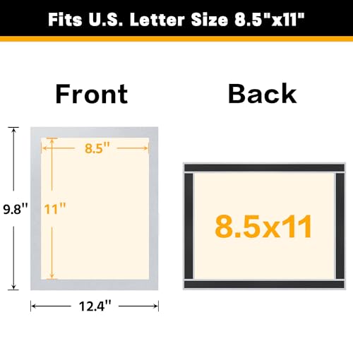 5Packs Magnetic Frames for Refrigerator - 8.5x11 Magnetic Sign Holder with Metal Surface - File/Paper/Document Holder & Photos/Picture/Poster Frame for Home/Office (Silver) - color: Silver, size: 5Pack 8.5"x11"