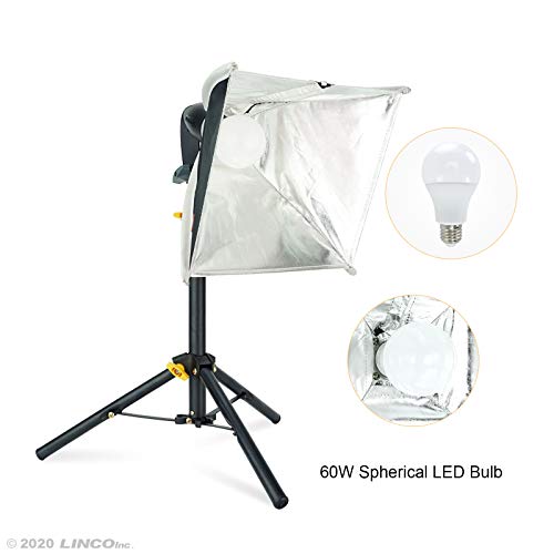 LINCO Lincostore Mini Softbox Lighting Kit 8x8inch, Table Top Photography Lighting for Studio Lighting, Portable Small Softbox Light for Photography Video Portrait Table Top Desk Light