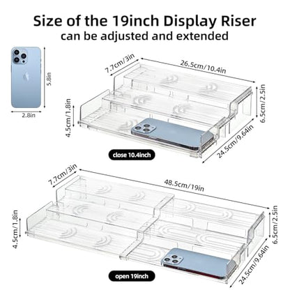 Display Risers, 4 Tier Perfume Organizer Stand，Clear Cupcake Stand Holder，Display Risers for Figures,Cake Shelves Retail (19inch-1pack) - size: 19inch-1pack