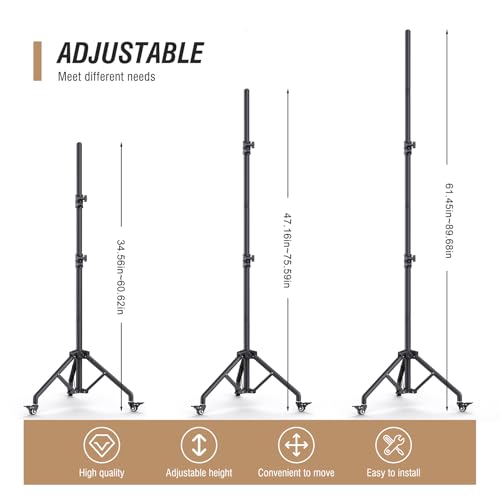 Backdrop Stand with Wheels 10x7.5Ft (WxH), Photo Backdrop Stand Easy to Move,Heavy Duty Back Drop Adjustable Stand for Parties,Banner Stand Photography and Video Studios
