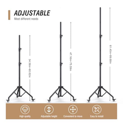 Backdrop Stand with Wheels 10x7.5Ft (WxH), Photo Backdrop Stand Easy to Move,Heavy Duty Back Drop Adjustable Stand for Parties,Banner Stand Photography and Video Studios