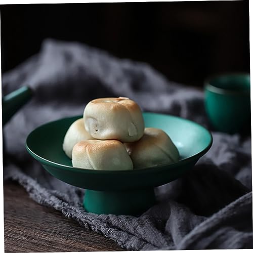 Ceramic Fruit Plate Japanese Style Storage Dish Elegant Standing Dessert Plate Multi Functional Tableware for Home Decor Food Photography Sturdy Easy to Clean