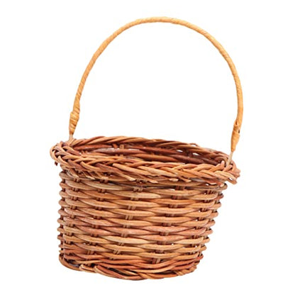 Alipis 1pc Mini Handwoven Decorative Basket Light Brown Easter Activity Prop Desktop Decoration for Home School for Events and Photo Styling - size: 8.00X8.00X5.00CM