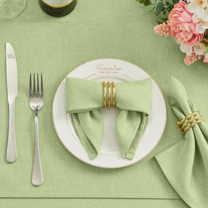 Cloth Napkin Set of 8 Square Washable Reusable Linen Fabric Polyester for Kitchen Dinner Dining Restaurants Wedding Party Banquet Table(Mint Green/17x17 Inch) - color: Mint Green