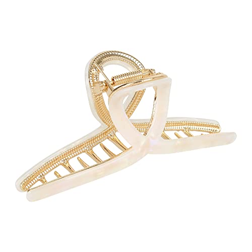 Big Hair Claw Clips Butterfly Hair Clips for Women 4.7" Large Acetate Metal Hair Claw Clip for Girls Hair Accessories for Long Thick Hair (Pearly White) - color: pearly white07