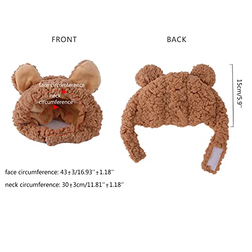 Bear Pet Costume Hat for Dogs Cute for Headwear Hat Pet Holiday Accessories Photo Props Suitable for Cats and Puppy - color: Yellow