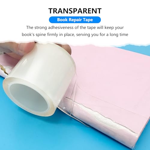 YINTTIAN Archival Safe Acid-Free Book Repair Tape,Clear Strong Waterproof Adhesive,No Residue for Libraries,Old Books,Broken Pages,(2 Inch x 16.5 Feet) - size: 2 Inch x 16.5 Feet