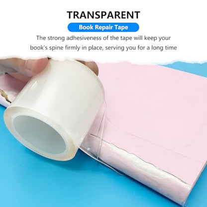 YINTTIAN Archival Safe Acid-Free Book Repair Tape,Clear Strong Waterproof Adhesive,No Residue for Libraries,Old Books,Broken Pages,(2 Inch x 16.5 Feet) - size: 2 Inch x 16.5 Feet