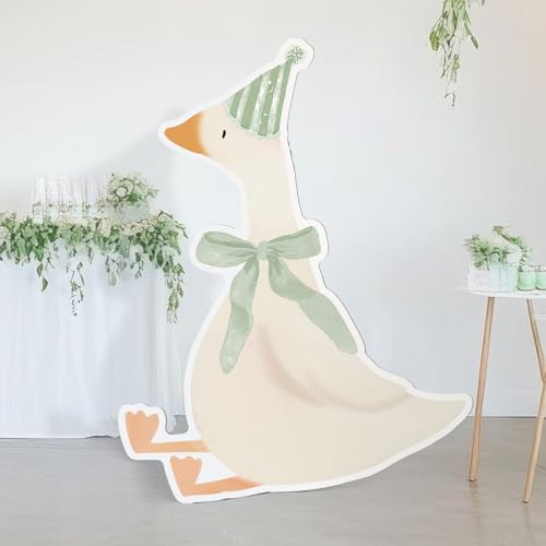 Croblissful One Silly Goose Party Decorations 1st Birthday Backdrop Duck Animal Background Prop for Birthday Baby Shower Party Supplies(Sage Green,Goose) - color: Sage Green, style: Goose