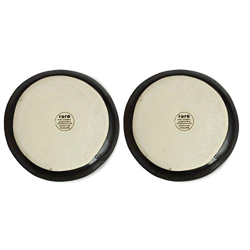 RoRo 7" Hand Made Ceramic Appetizer Plates – Matte Black Stoneware, Set of 2 Modern Minimalist Design, Perfect for Tapas, Sushi, Bruschetta, Microwave, Oven & Dishwasher Safe - size: 7 inches