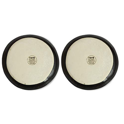 RoRo 7" Hand Made Ceramic Appetizer Plates – Matte Black Stoneware, Set of 2 Modern Minimalist Design, Perfect for Tapas, Sushi, Bruschetta, Microwave, Oven & Dishwasher Safe - size: 7 inches