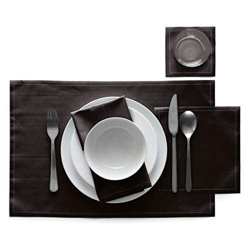 Cotton Luncheon Napkin - 25 Napkins per roll - Black - color: Black