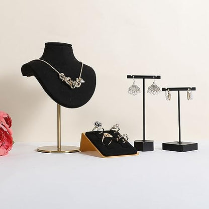 black Jewelry ring holder for women, retail ring display, small velvet ring storage organizer【Velvet Ring Holder-Black 】 - color: Black