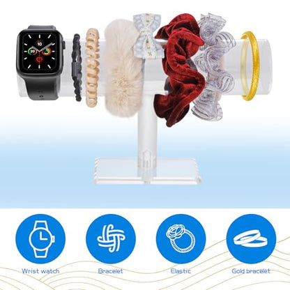 TENINYU Hovering T-Bar Bracelet Necklace Earring Bangle Pendants Anklet Tower Watch Key Jewelry Display Stand for Home Organization (Clear) - color: Clear