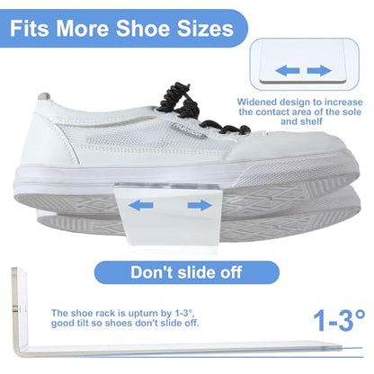 12 Pieces Floating Shoe Racks, 9 X 3 Inch Clear Acrylic Floating Shoe Display Shelves with Screws and Anchors, for Wall, Great for Bedroom, Gaming Room, Sneaker Collection