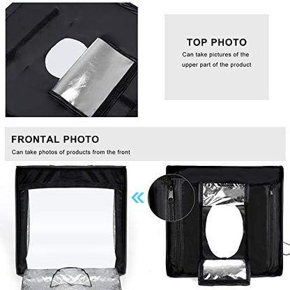 16''x16'' Photo Studio Light Box Photography with LED Lights, Portable Photo Background Shooting Tents with 4 Backdrops（Black, White, Blue,Green） - size: 16''×16''