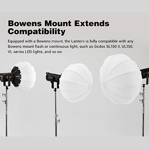 Godox CS-85D 85cm Lantern Softbox Soft Light Modifier w/Reflective Shading Skirt+Carry Bag, Quick-Setup Softbox Diffuser, Compatible with Godox Bowens Mount Studio Flash LED Video Light - size: 85cm|33.46 Inch