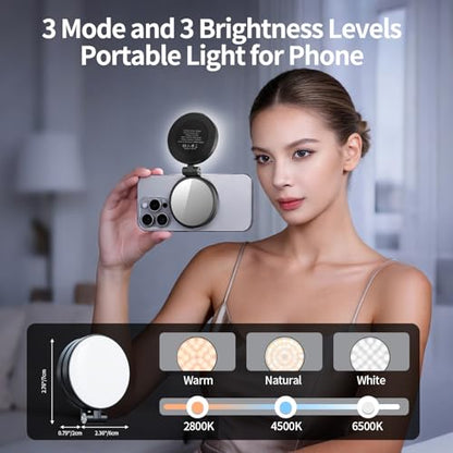 yAyusi 3-in-1 Magnetic Vlogging Kit for iPhone/Android, YouTube Starter Kit, Magnetic Tripod/Microphone/Remote Control, 71" Selfie Stick with Light for YouTube Starter Content Creator Essentials Kit