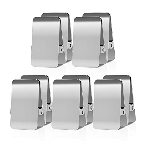 Large Chip Bag Clips with Anti-Slip Rubber,BURLIHOME All-Purpose Stainless Steel Heavy Duty Air Tight Seal Food Bags File Paper Photos Clamps for Home/Office/Kitchen Supply,10Pcs(Silver)