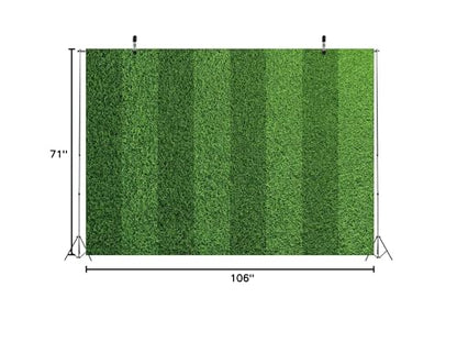 BELECO 9x6ft Fabric Green Grass Lawn Backdrop Football Stadium Soccer Field Sports Game Lawn Background for Party Decorations Photo Studio Props - size: 9x6FT
