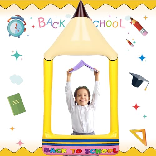 Colingmill 55 Inch Christmas Gingerbread House Photo Frame Inflatable Balloon Decorations Photo Backdrop Booth Selfie Frame Background for Xmas Party Supplies(Pencil) - style: Pencil