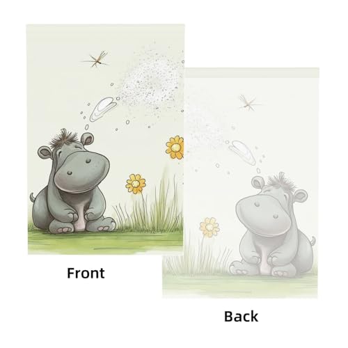 Hippo and Dandelion Backdrop Background for Photography 5x7ft Photobooth Professional Photo Backdrop Curtains Video Photography Studio Photo Backgrounds Banner Booth Background Screen Parties - color: Hippo And Dandelion