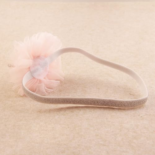 Nishine 1.3"x1.3" Mini Baby Girl Tulle Crown Headband Toddler Princess Crown Tiaras Birthday Photography (Silver, Elastic) - color: Silver