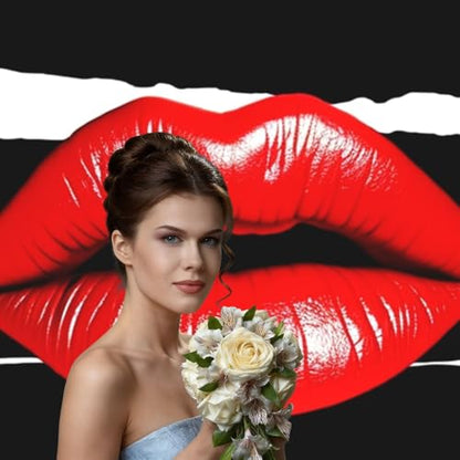 Red Lips Kiss Backdrop Background for Photography 5x7ft Photobooth Professional Photo Backdrop Curtains Video Photography Studio Photo Backgrounds Banner Booth Background Screen Parties - color: Red Lips Kiss