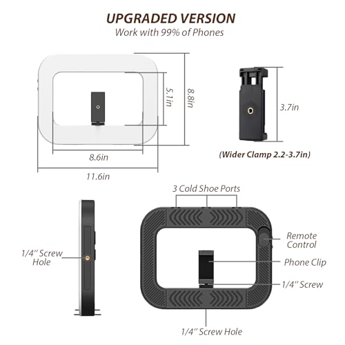 Ring Light for Phone with Video Rig, LED Video Light Kit, 8000mAh Battery, Bluetooth Remote, Adjustable Brightness and Color for Selfie, Phone Photography, TikTok, YouTube, Vlogging (LED Pro) - style: LED Pro