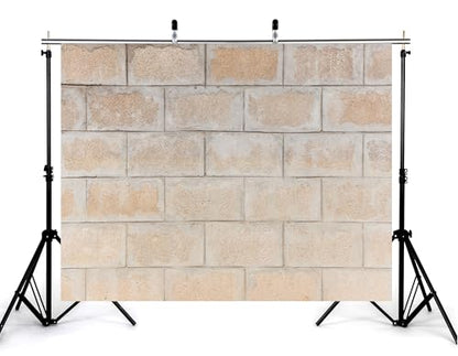 10x7ft Concrete Block Wall Backdrop with Neutral Finish and Industrial Tone Photography Background for Urban Party and Wall Decorations Banner Photo Booth Props - size: 10x7ft