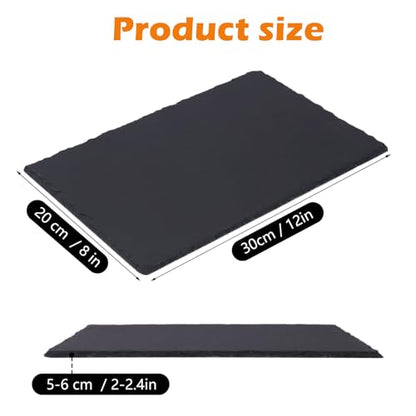 10 Pack 12 x 8 Inch Slate Cheese Boards, Black Rectangle Slate Charcuterie Boards, Natural Charcuterie Stone Plates for Parties, Gifts, and Special Events, Cheese, Sushi, Food. - size: 10 Pack 12 x 8 Inch