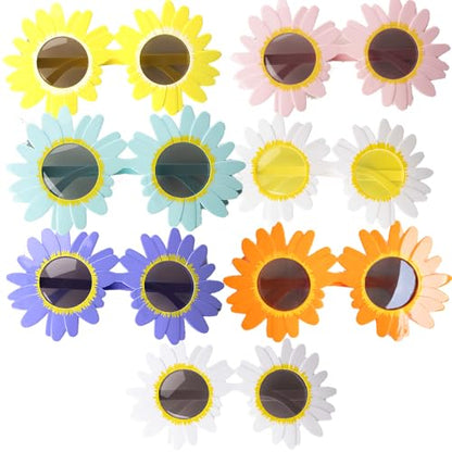 Spring Easter Daisy Flower Sunglasses Groovy Retro Sunglasses Party Favors Sunflower Costume Accessories for Spring Easter Summer Flower,Beach Pool,Birthday Baby Shower Decorations
